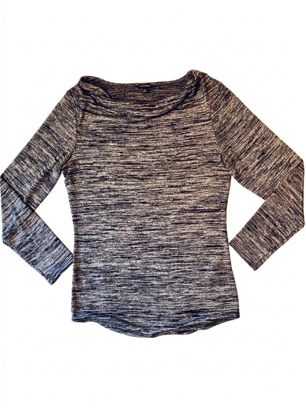 Banana Republic Space-Dyed Black Cowl Boatneck Top, size L